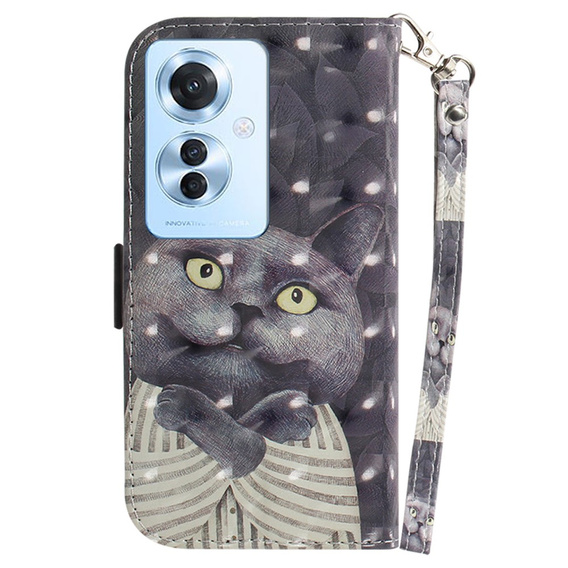 Откидной чехол для Oppo Reno 11F 5G, Wallet, cat