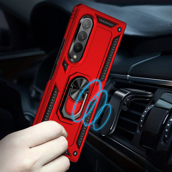 Бронированный Чехол до Samsung Galaxy Z Fold3 5G, Nox Case Ring, красный