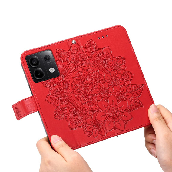 Чохол-книжка для Xiaomi Redmi Note 13 Pro 5G, Mandala, червоний