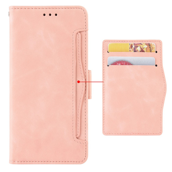 Футляр з клапаном для Xiaomi Redmi Note 13 Pro 5G, Card Slot, рожевий