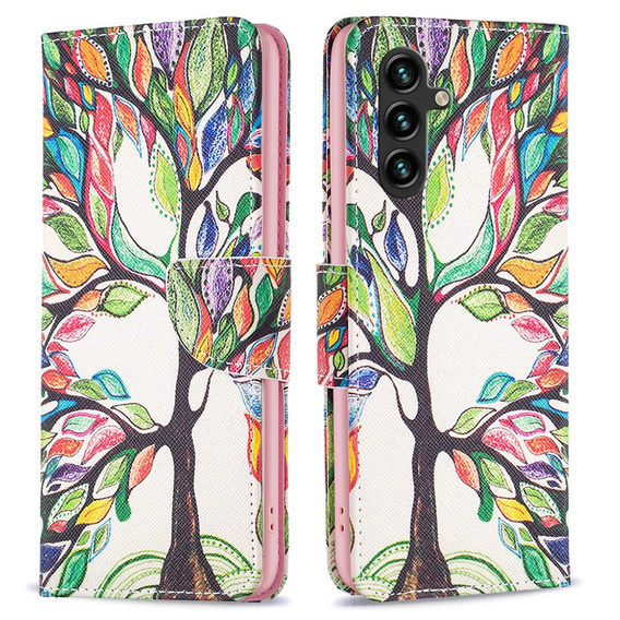 Откидной чехол для Samsung Galaxy A55 5G, Wallet, Tree of life, белый