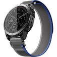 Нейлоновий ремінець до Garmin Fenix 22mm, Grey / Blue