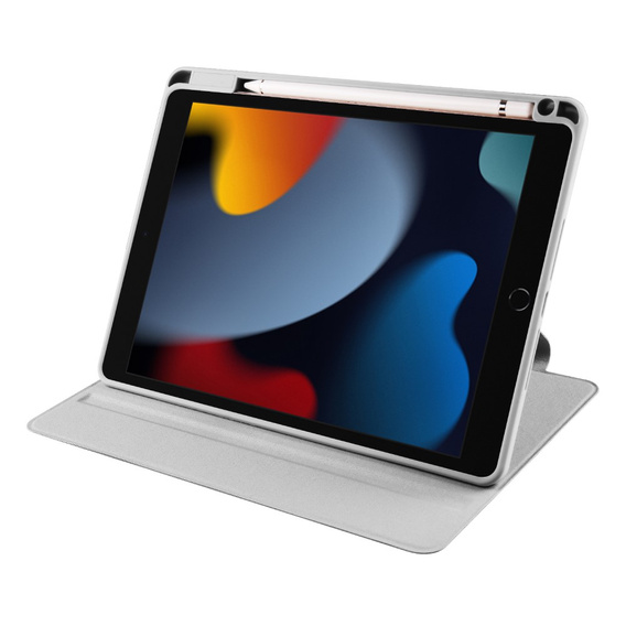 Чохол для iPad 10.2" 2021/2020/2019 (9/8/7 gen.), з місцем для стилуса, що обертається на 360°, сірий