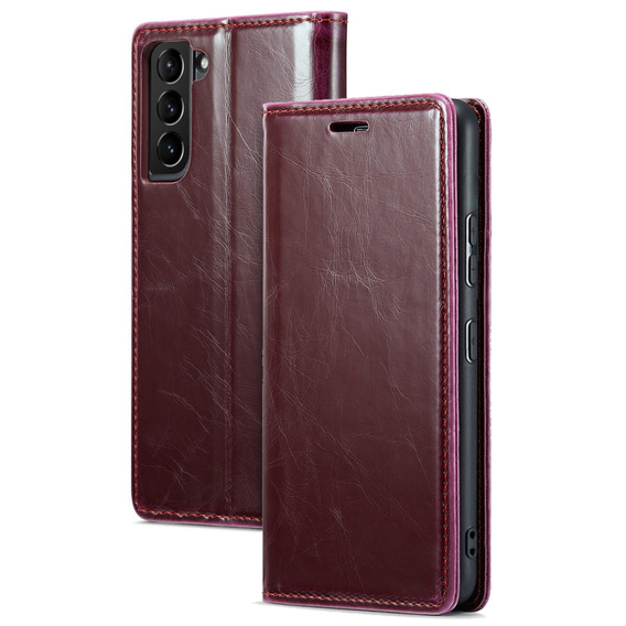 Чохол-книжка для Samsung Galaxy S23, ERBORD Waxy Wallet, червоний
