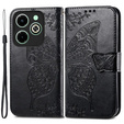 Откидной чехол для Infinix Hot 40i, Butterfly, чёрный