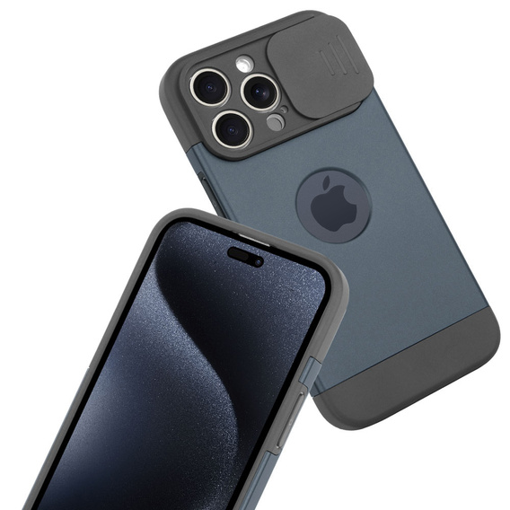 Чoхол до iPhone 15 Pro Max, ERBORD MagProtect Slide Camera, титановий синій