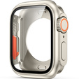 2в1 чехол и защитное стекло для часов Apple Watch 7/8 45MM, Starlight/Orange