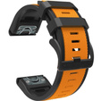 Силиконовый ремешок для Garmin Fenix 5/6/7 Forerunner 945/935, Orange / Black