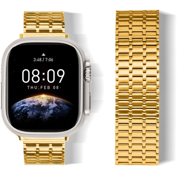 Стальной браслет для Apple Watch 1/2/3/4/5/6/7/8/SE/ULTRA 42/44/45/49 MM - золотой
