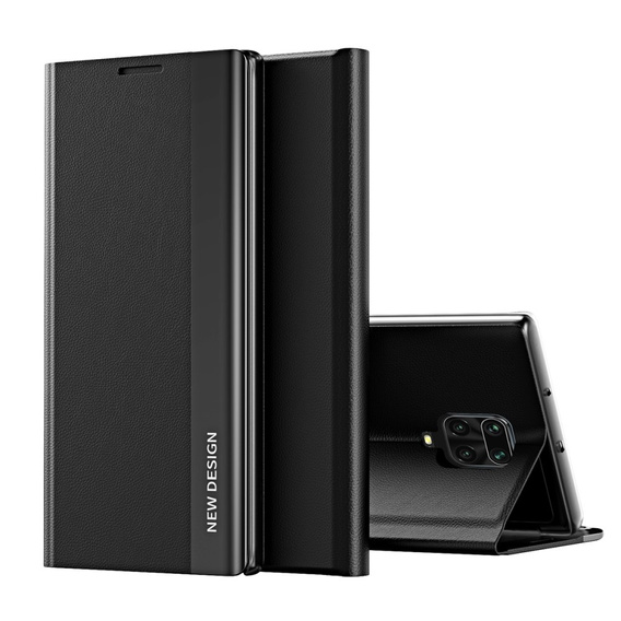 Откидной чехол для Xiaomi Redmi Note 9S/9 Pro/9 Pro Max, Side Magnetic, чёрный