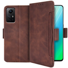 Откидной чехол для Xiaomi Redmi Note 12S, Card Slot, коричневый