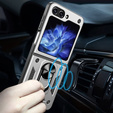 Бронированный Чехол до Samsung Galaxy Z Flip5 5G, Nox Case Ring, серебряный