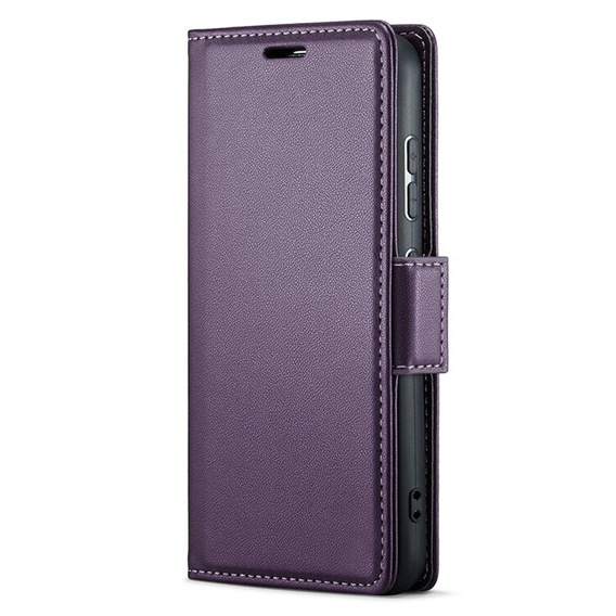Чохол для Samsung Galaxy S24 Ultra, ERBORD Glossy Litchi, гаманець з клапаном, фіолетовий