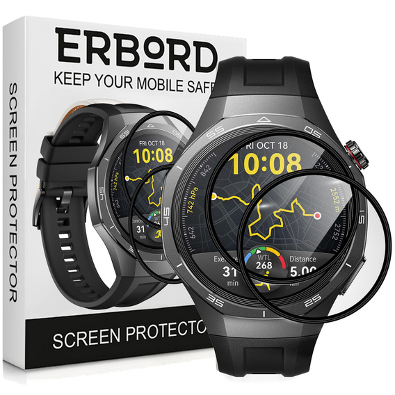 2x Гибридное стекло ERBORD для Huawei Watch GT 5 Pro 46mm