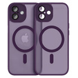 Чехол для iPhone 16 Plus, для MagSafe, ERBORD Matt Case, тёмно-фиолетовый + стекло для экрана