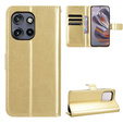 Откидной чехол для Motorola Edge 50 Neo / Motorola ThinkPhone 25, Crazy Horse Wallet, золотой