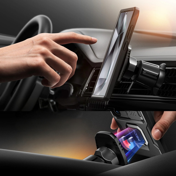 Чохол для Samsung Galaxy S24 Ultra, серія Tongate MECH з підставкою, чорний