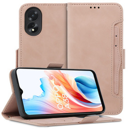Футляр з клапаном для Oppo A38 4G / Oppo A18 4G, Card Slot, рожевий