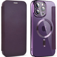 Чохол-книжка для iPhone 14 Pro Max, RFID Wallet MagSafe CamShield, фіолетовий