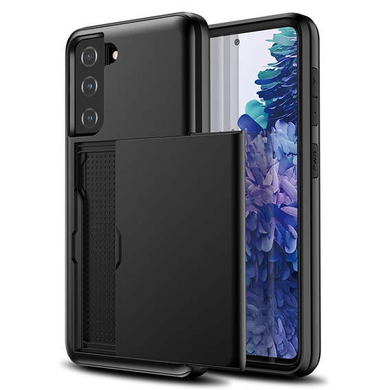 Чехол до Samsung Galaxy S21 FE, Sliding Card Holder, чёрный