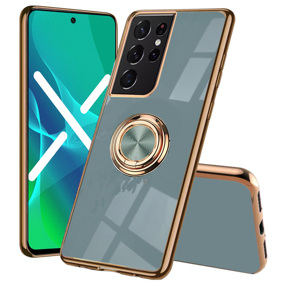 Чoхол до Samsung Galaxy S22 Ultra, Electro Ring, сірий