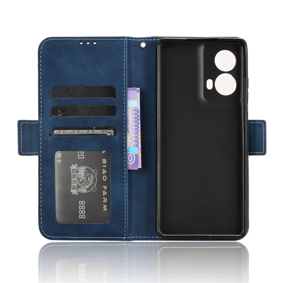 Футляр з клапаном для Motorola Moto G85, Card Slot, темно-синій
