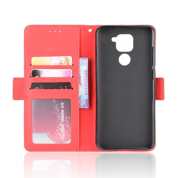 Откидной чехол для Xiaomi Redmi Note 9, Card Slot, красный