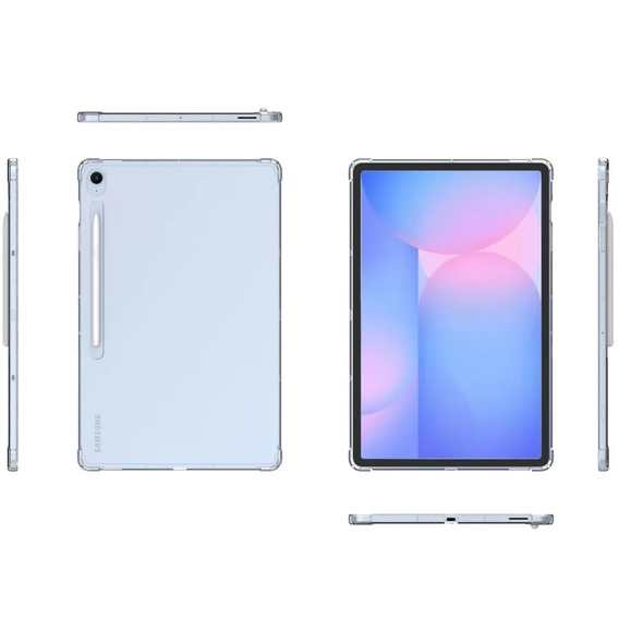 Чохол для Samsung Galaxy Tab S10 FE+ Plus, силіконовий, прозорий
