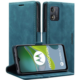 Чехол для Motorola Moto E13 4G, ERBORD Vintage, бумажник с клапаном, синий