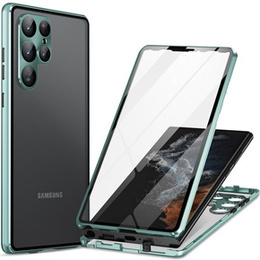 Чехол для Samsung Galaxy S24 Ultra, Magnetic Dual Glass, зелёный