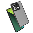 Силиконовый чехол для Xiaomi Redmi Note 13 Pro 5G, с защитой камеры, прозрачный / черный + закаленное стекло 9H