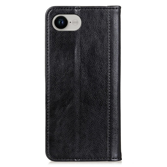 Чoхол до Iphone 16E, Wallet Litchi Leather, чорний