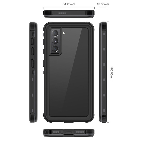 Водонепроникний чохол IP68 для Samsung Galaxy S21, Redpepper, чорний