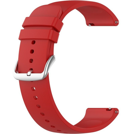 Силиконовый ремешок 20mm, Red/Silver Buckle