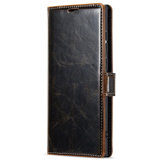 Чохол-книжка для Samsung Galaxy S23 Ultra, ERBORD Waxy Wallet, коричневий