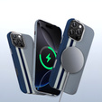 Чехол для iPhone 13 Pro Max, Carbon Fiber MagSafe, синий