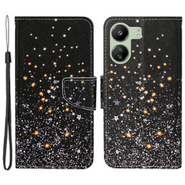 Откидной чехол для Xiaomi Redmi 13C / Poco C65, Wallet, Stars, чёрный