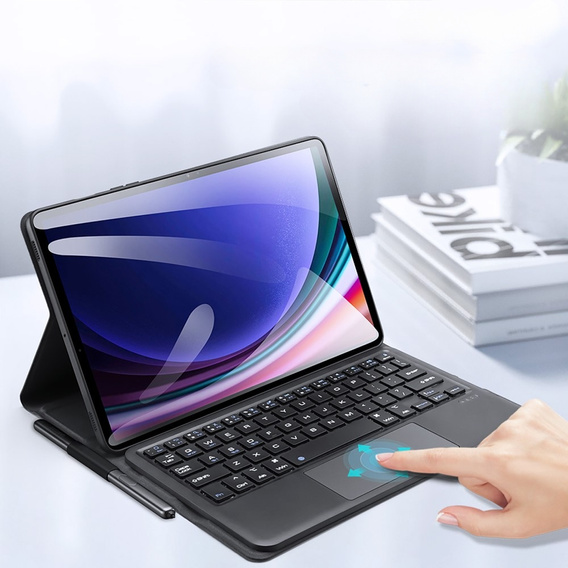 Чехол + клавиатура Samsung Galaxy Tab S9, Dux Ducis Pen Slot TouchPad Leather, чёрный