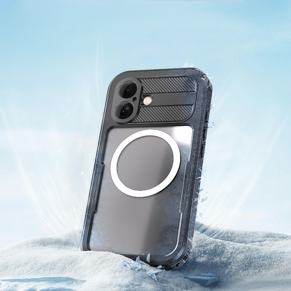 IP68 Водонепроницаемый чехол для iPhone 16, SHELLBOX MagSafe, чёрный