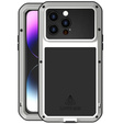 Чехол Love Mei до iPhone 14 Pro Max, armored with glass, серебряный