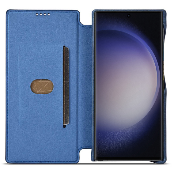 Откидной чехол для Samsung Galaxy S23 Ultra, ERBORD Retro, синий