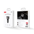 Автомобільний зарядний пристрій XO TZ08, 2xUSB 2.1A + кабель UBS-C, чорний + кабель Lightning