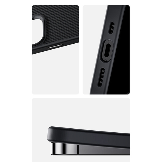Чохол BENKS Kevlar Armor PRO Carbon Fiber 600D D065 для MagSafe для iPhone 16 Pro