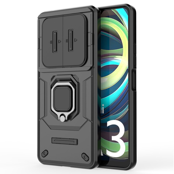 Чехол для Xiaomi Redmi A3, KickStand Camera Lens, чёрный