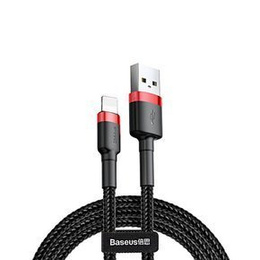BASEUS Cafule Кабель Lightning 2.4A 0.5M - Black/Red