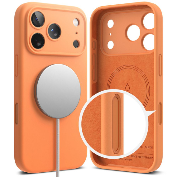 Чохол Ringke для iPhone 17 Pro Max, силіконовий магнітний MagSafe, мандариновий