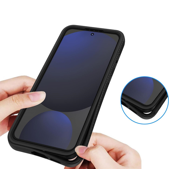 Чoхол Shockproof до Samsung Galaxy S24 FE, із захисним екраном, чорний