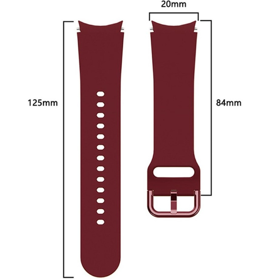 Силіконовий ремінець для Galaxy Watch 4 / 5, Wine Red