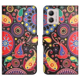 Чохол-книжка для Motorola Moto G53 5G / G23 / G13, Wallet, colorful jellyfish, чорний