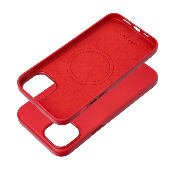 Кожаный чехол Mag Cover для iPhone 15 Plus, красный